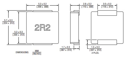 Mechanical Drawing - Bourns SRP5030HMCT Shielded Power Inductors