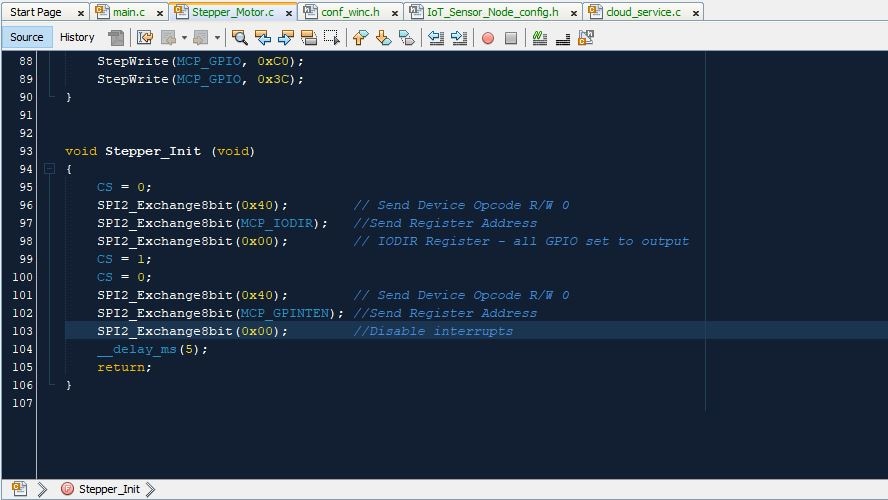 Stepper Motor file in MPLAB X